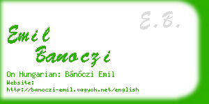 emil banoczi business card